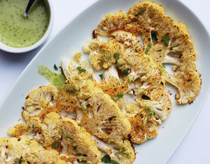 Cauliflower “Steaks” with Cilantro Lime Dressing