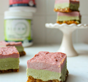 Pink and Green "Cheesecake" Bars