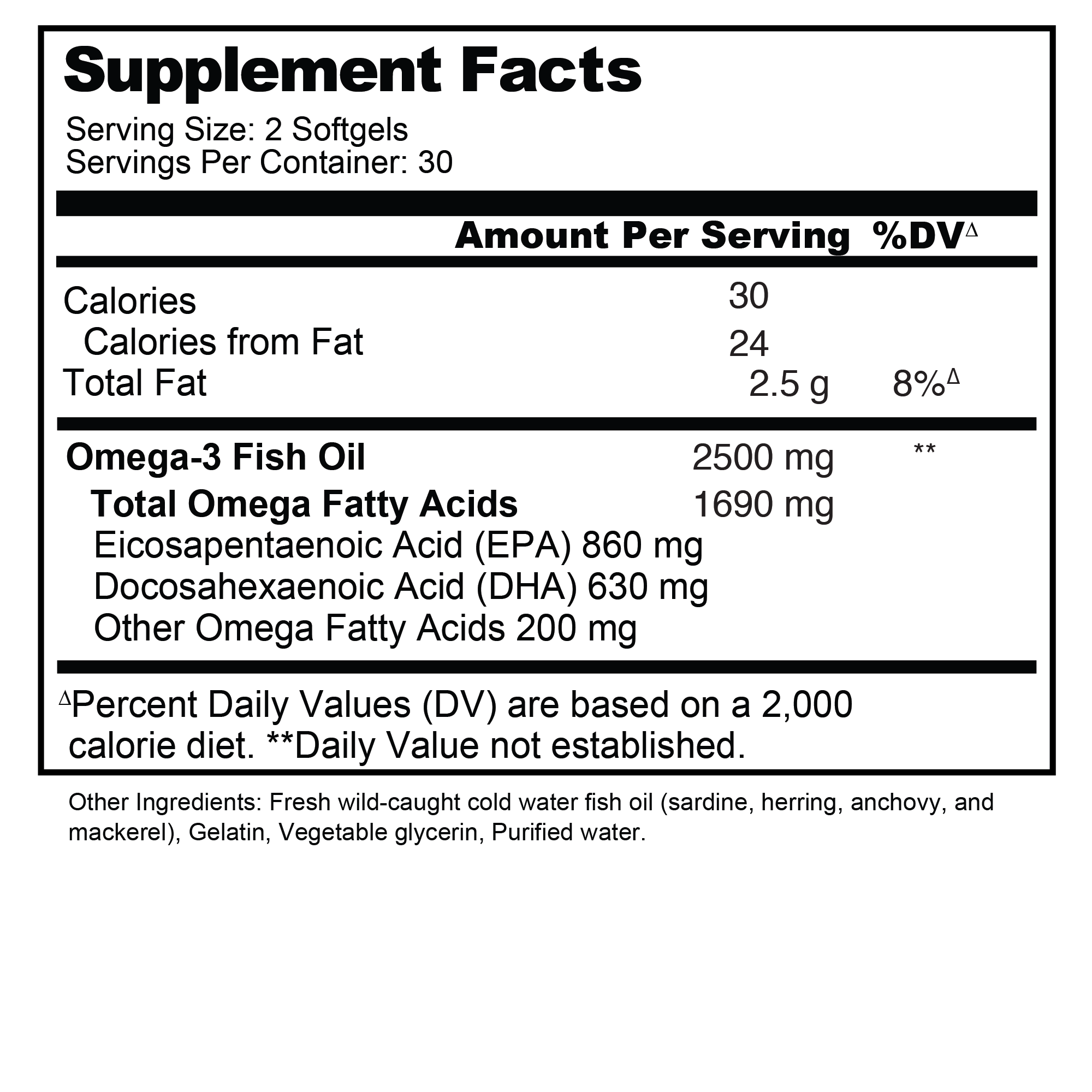 omega-3 fish oil supplement facts