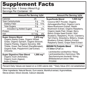 super greens supplement facts