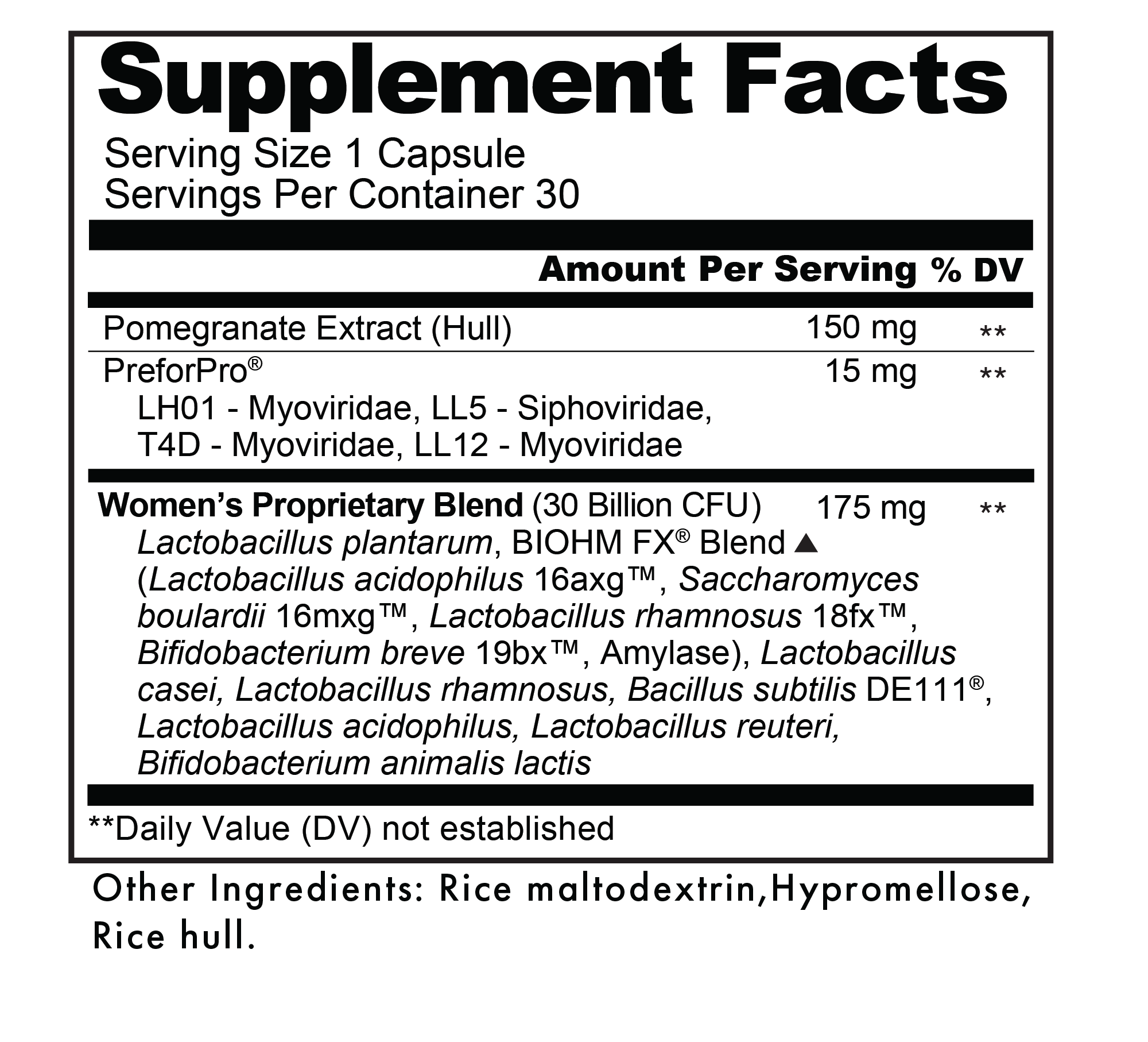 Women's Balanced Probiotic Supplement